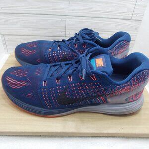 Nike LunarGlide 7 Blue Orange Running Shoes Athletic Sneakers Men's Size 11.5
